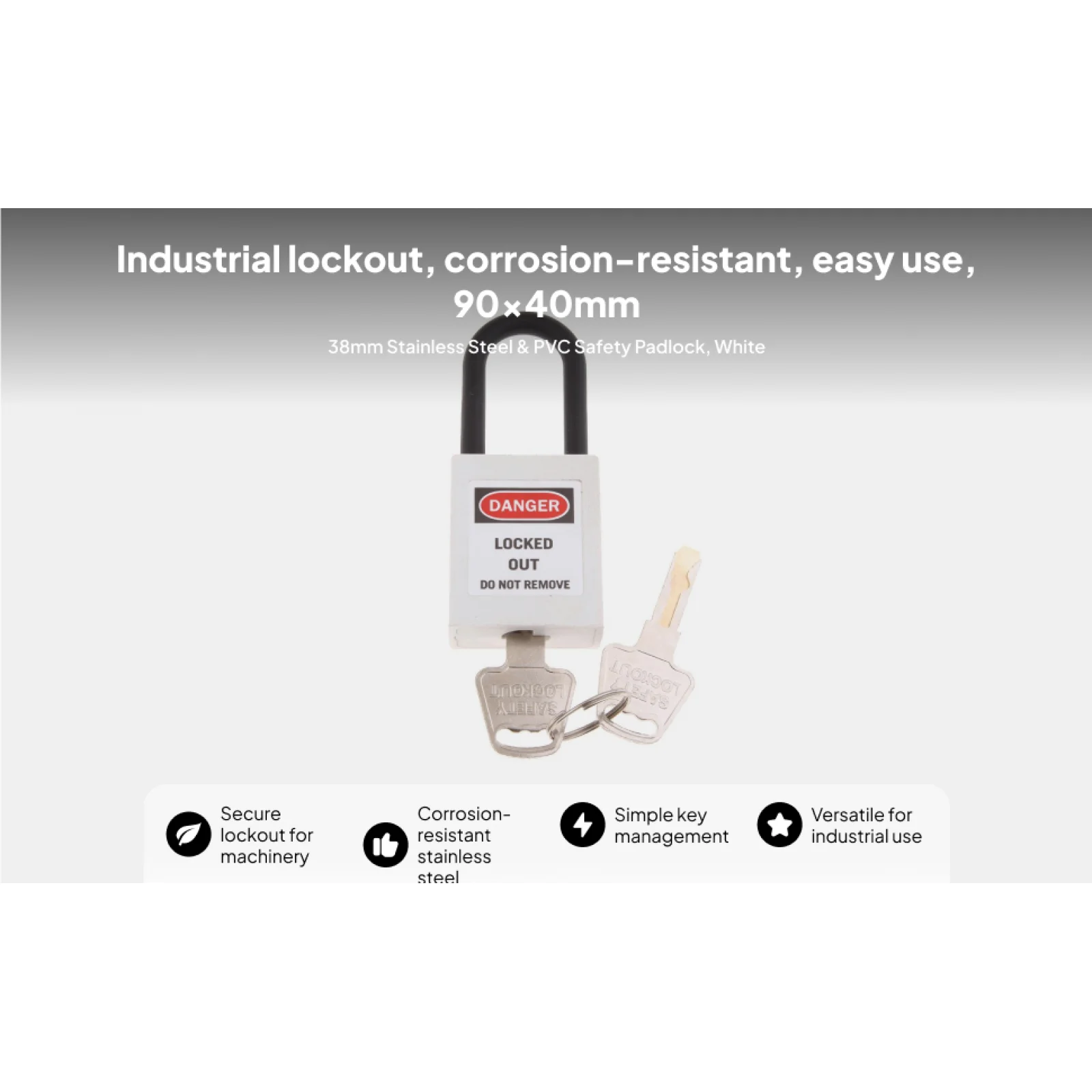 Lockout Tagout Safety Padlock PVC Stainless Padlock Keyed Pad Lock Heavy Duty for Industrial Sites