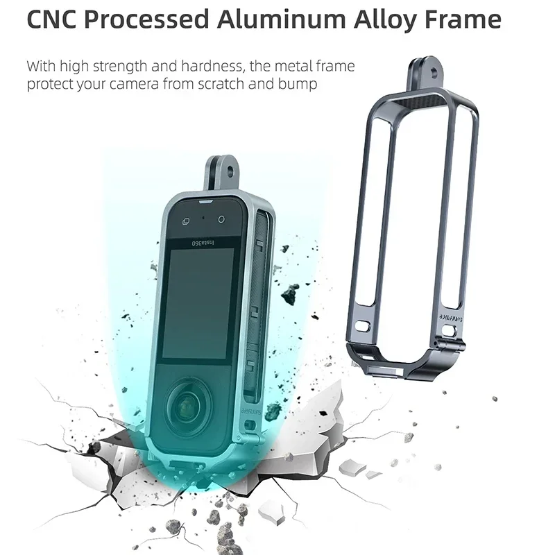 Quadro de proteção de liga de alumínio botas frias expandir borda capa protetora para insta360 um x3 acessórios de câmera panorâmica