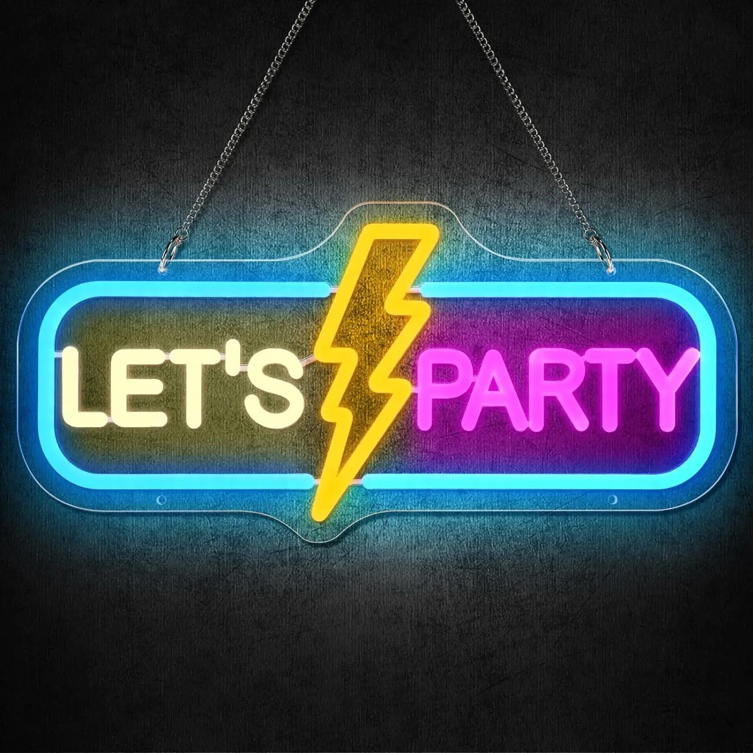 Lets Party Neon Signs Dimmable Neon Lights Sign Party Decor Light Up Signs for Wall Decor Birthday Wedding Engagement Party Gift