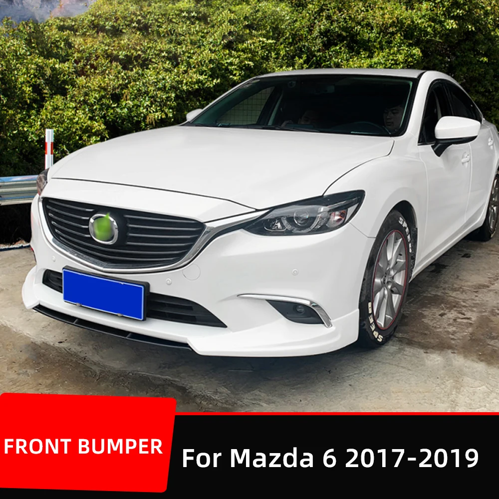 Car Front Bumper Splitter Lip Spoiler Diffuser Guard Body Kit For Mazda 6 Sedan 4 Door 2017 18 19 Tuning Exterior Accessories