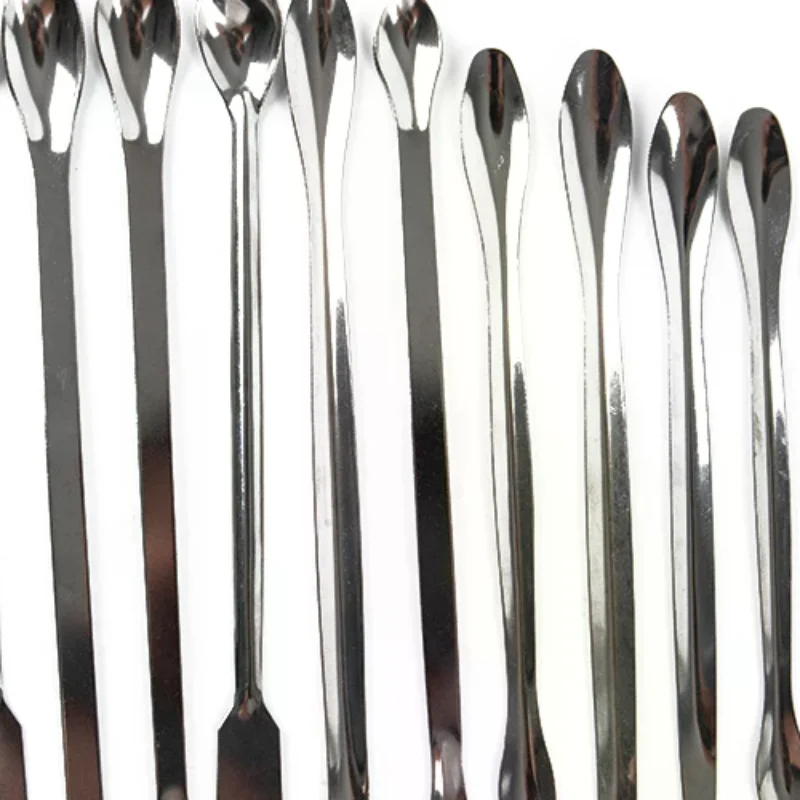 

Hot sale 12PCS Stainless Steel Lab Spoon Spatula/Laboratory Sampling Spoon Mixing Micro Spatula Scoop