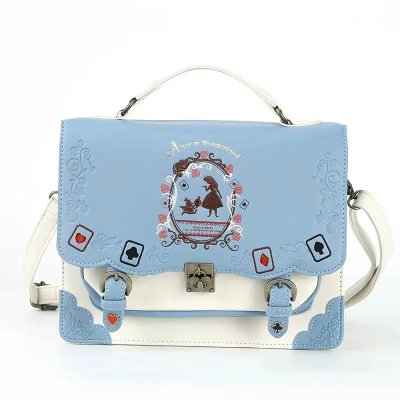 Gothic Lolita Briefcase Backpack for Women Vintage Jk Schoolbag Messenger Bag Female Japanese Harajuku Kawaii Y2k Handbags