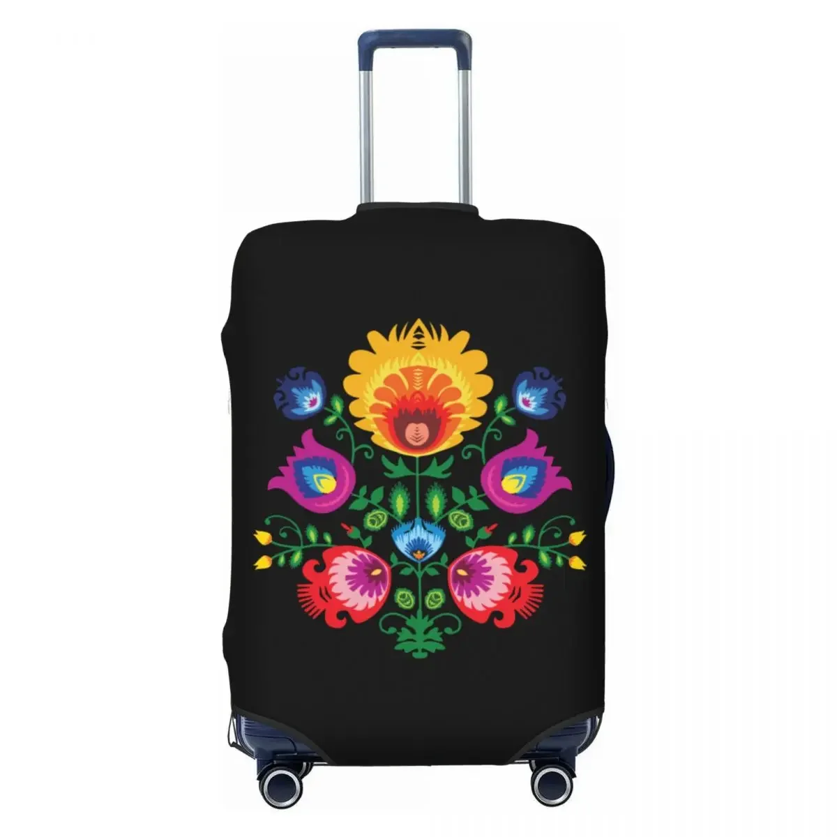 

Custom Poland Folk Floral Travel Luggage Cover Dust Proof Polish Floral Art Suitcase Cover Protector Fit 18-32 Inch