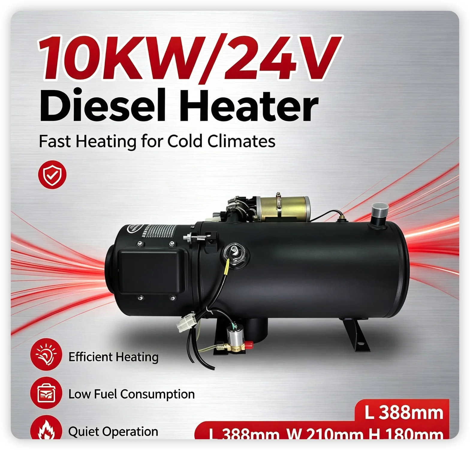 12KW 12V/24V Diesel Water Heater Car Parking Heater For Truck Bus Engineering Vehicle Pre‑heating Engine Auxiliary HeatingDevice
