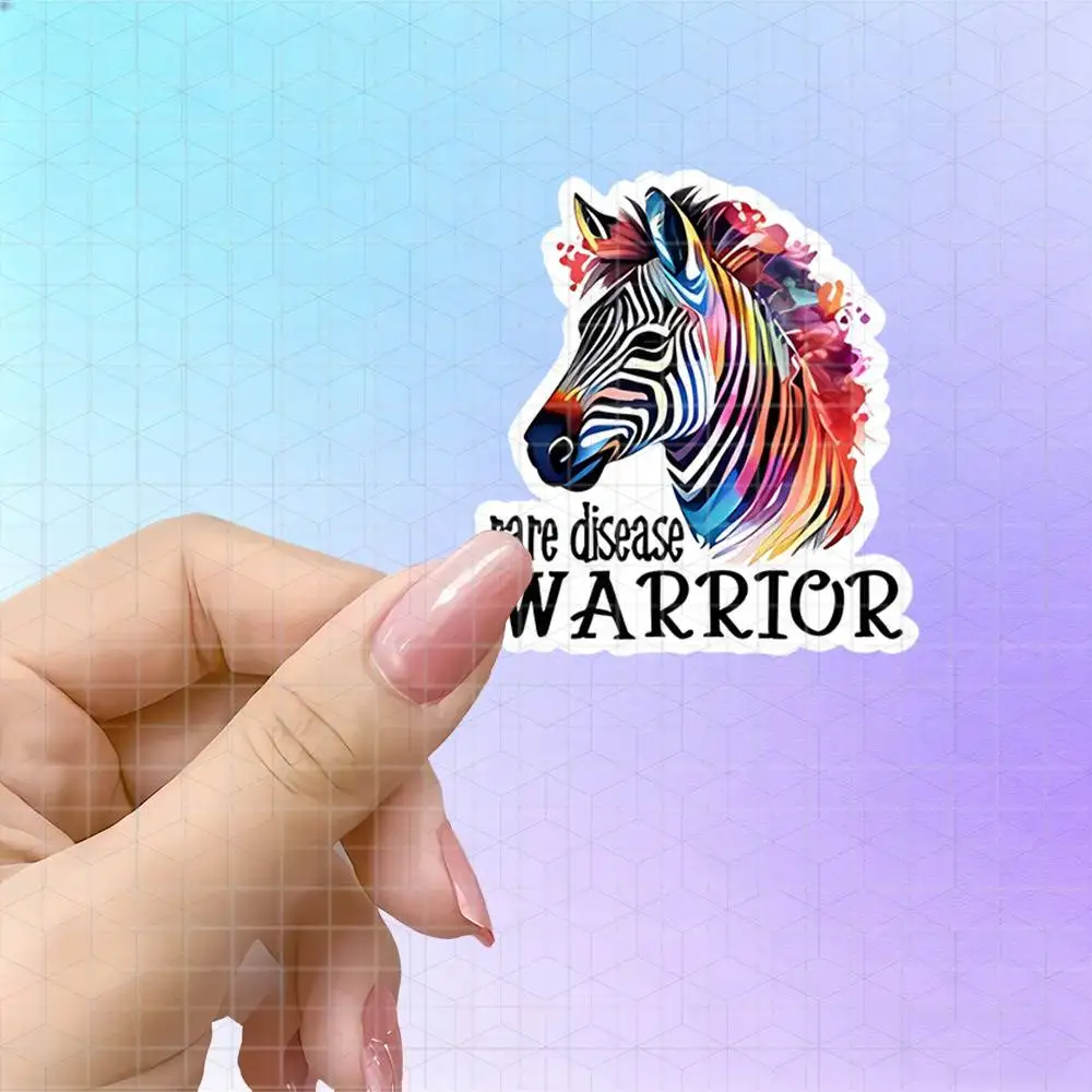 Rare Disease Warrior Rainbow Zebra Inspirational Vinyl Sticker Matte Decal For Notebook Luggage
