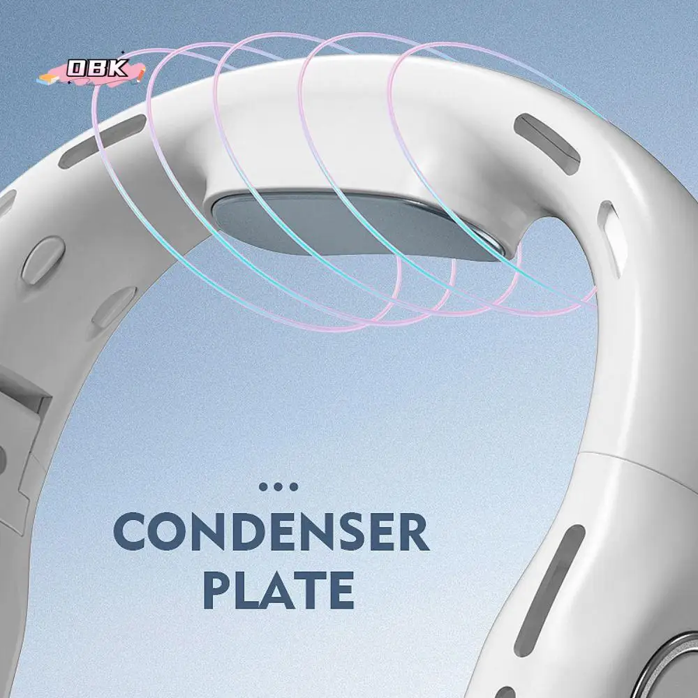 

Безлистный подвесной шейный вентилятор с цифровым дисплеем, 3-скоростной складной дизайн, портативный шейный вентилятор, безлопастная технология, тихая работа