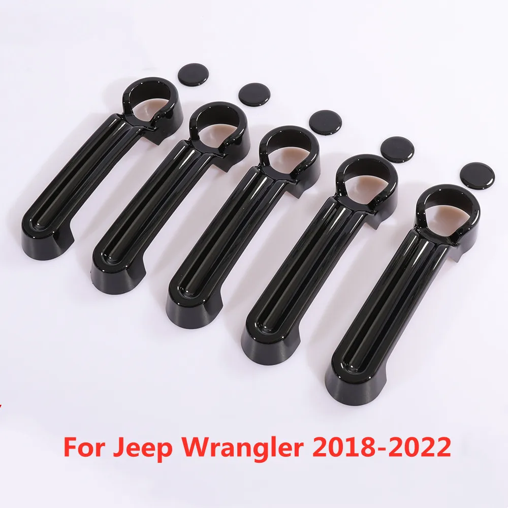 

Glossy Black Car Exterior Door Handle Sticker Cover For Jeep Wrangler JL JT 2018 2019 2020 2021 2022 Styling Moulding Trim