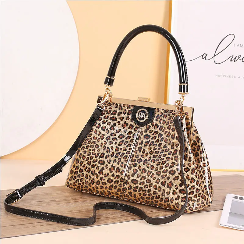 2023 New Fashion leopard Women Handbags European Design Patent Leather Lady Shoulder Bags Female Girl Brand Luxury Crossbody Bag