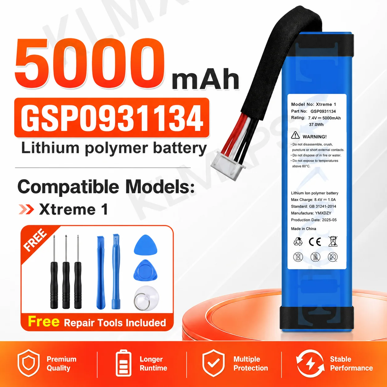 High Capacity Lithium Battery for JBL All Series And Harman Kardon Portable Bluetooth Speaker view 6