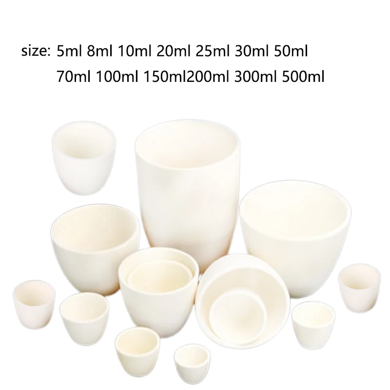 1 Pcs Alumina Crucible 5ml to 500ml Corundum crucible 99% alumina Ash Laboratory crucible without cover for experiment