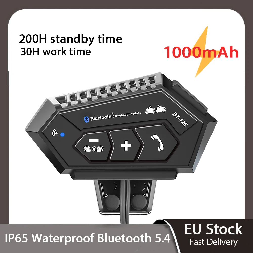 

Motorcycle Intercom Helmet Headset Stereo Bluetooth Earphone Wireless Handsfree Mic Headphones Music Player For Motorbike Rider