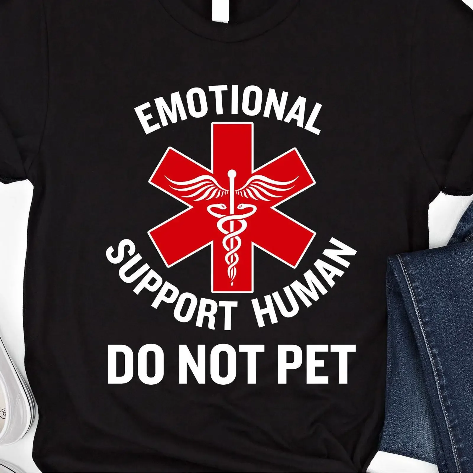 Emotional Support Human T Shirt Mental Health Counselor  vintage Washed Breathable Versatile Casual homme graphic Comfortable