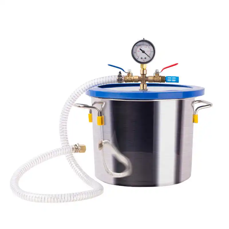 9 Gallon 35L Stainless Steel Vacuum Degassing Chamber Vacuum Defoaming Barrel For Silicone Resin AB Adhesive 36x36CM