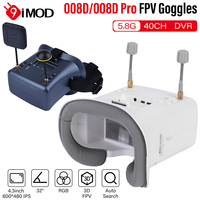 5.8G FPV VR Goggles 008D 008DPRO FPV Goggles 40CH Receiver 4.3inch 800x480 IPS FPV Goggles With DVR For Racing Drone