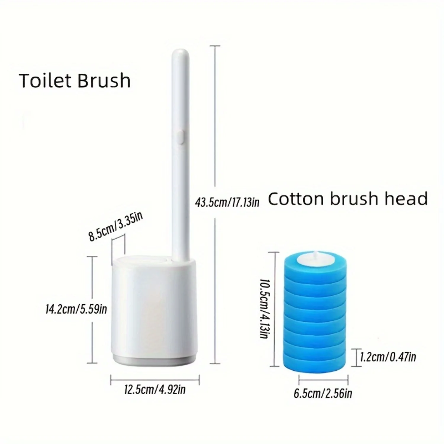 Disposable Toilet Brush With 8 Disposable Brush Heads Set/ Only 32 Disposable Brush Heads Refill, Toilet Bowl Cleaning Brush, Ba