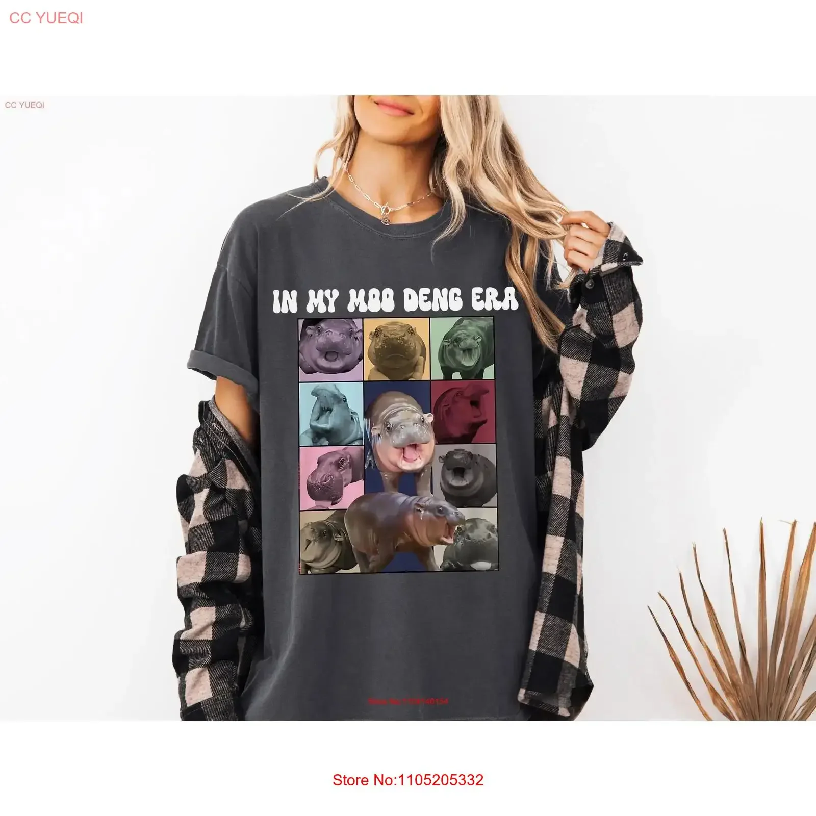 In My Moo Deng Era T shirt Baby Hippo Thai Zoo Pygmy vintage Washed Breathable homme Stretched Slightly Stylish
