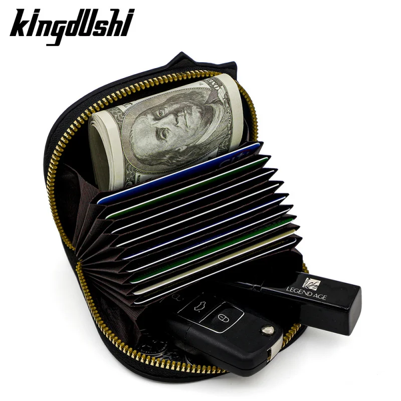 جديد ليتشي نمط هريرة قذيفة توسيع حامل بطاقة سعة كبيرة حامل شهادة مخلب سستة محفظة نسائية للعملات المعدنية بطاقة صغيرة عقد