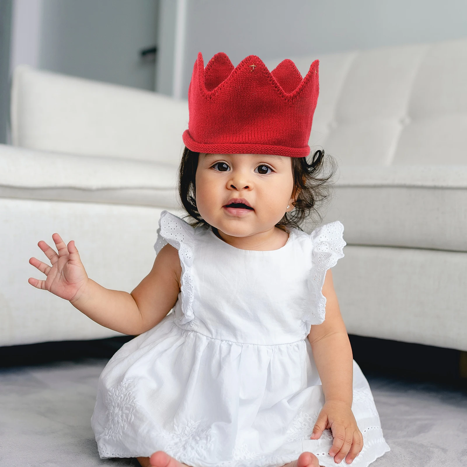 

Knitted Hats Baby Crown Soft Stretchy Warm Infant Toddler Mens Fabric Birthday Photo Party Child Accessories Knit Cap