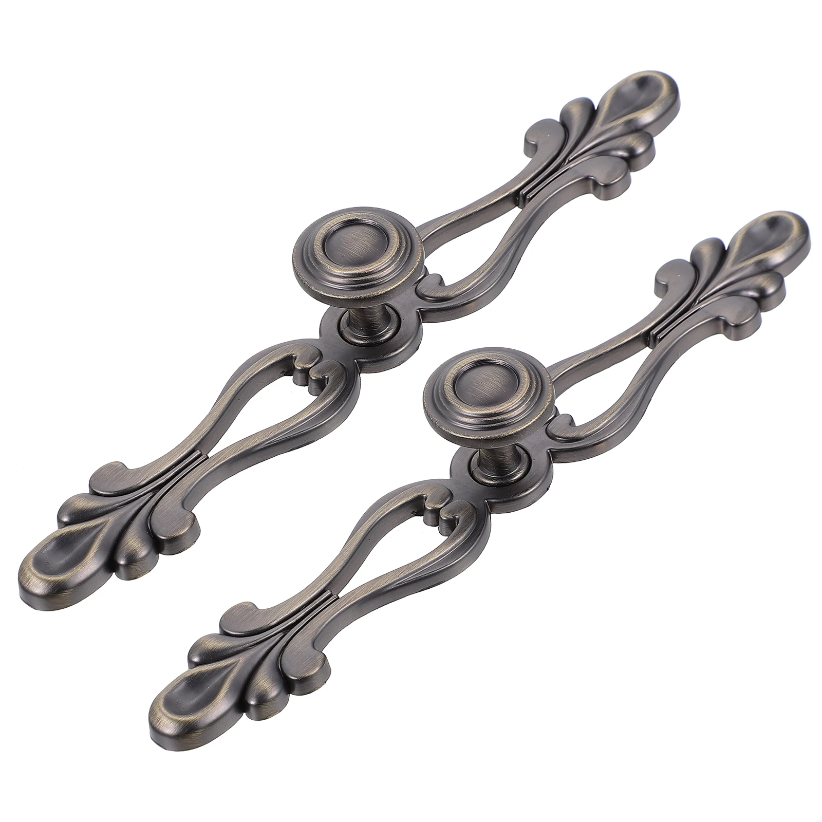 

2Pcs Zinc Alloy Cabinet Pulls Vintage Bronze Wardrobe Handles Black Knobs Furniture Decor Hardware Multi layer Technology