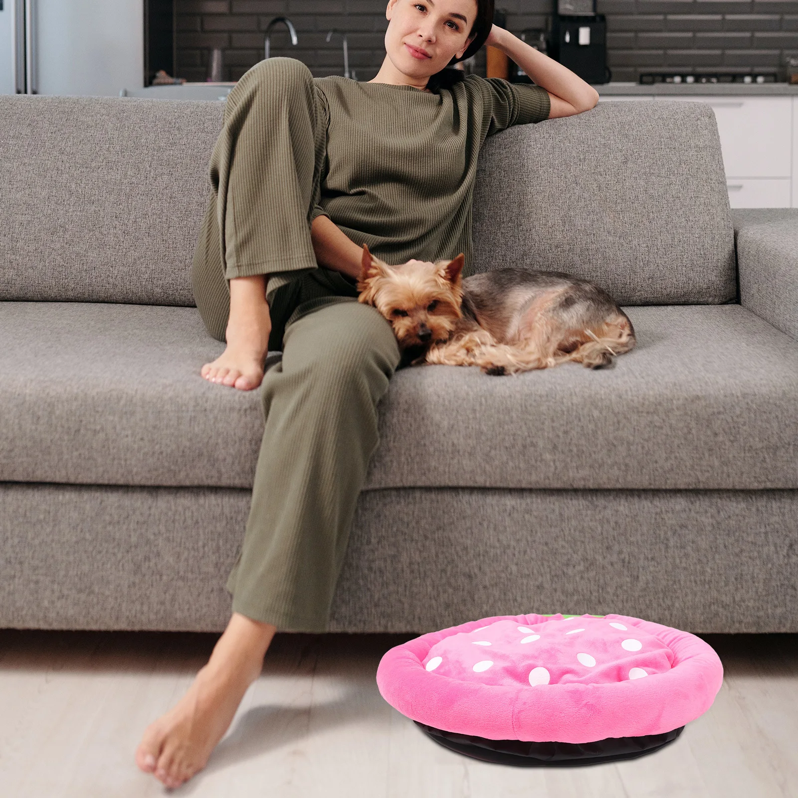 

Strawberry Dog Nest Fruit-Shaped Dog Bed for Medium and Small Dogs Durable Comfortable Puppy Sleep Cushion Decorative Pet Rest