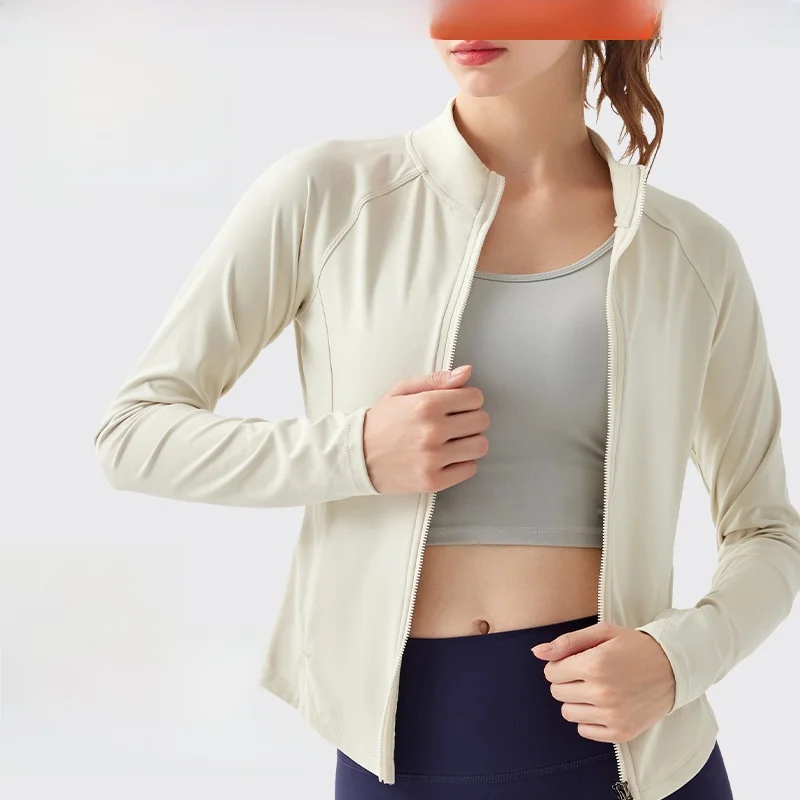 ملابس اليوغا النسائية الجديدة سترة طويلة الأكمام سليم صالح ملابس رياضية عارية ركوب الدراجات للياقة البدنية الخريف