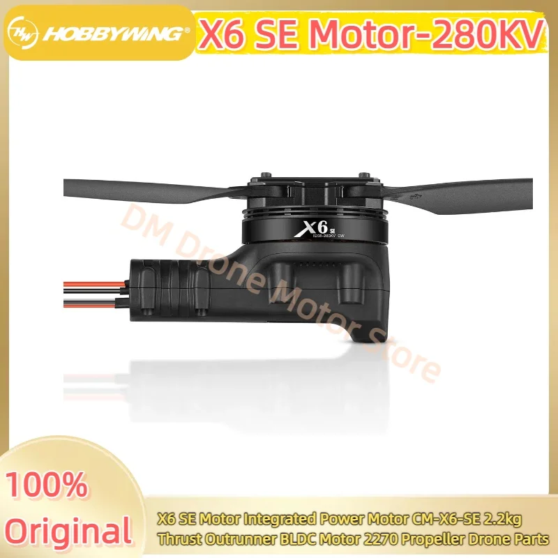 

Hobbywing X6 SE Motor Integrated Power Motor CM-X6-SE 2.2kg Thrust Outrunner BLDC Motor 2270 Propeller Drone Aircraft Industry