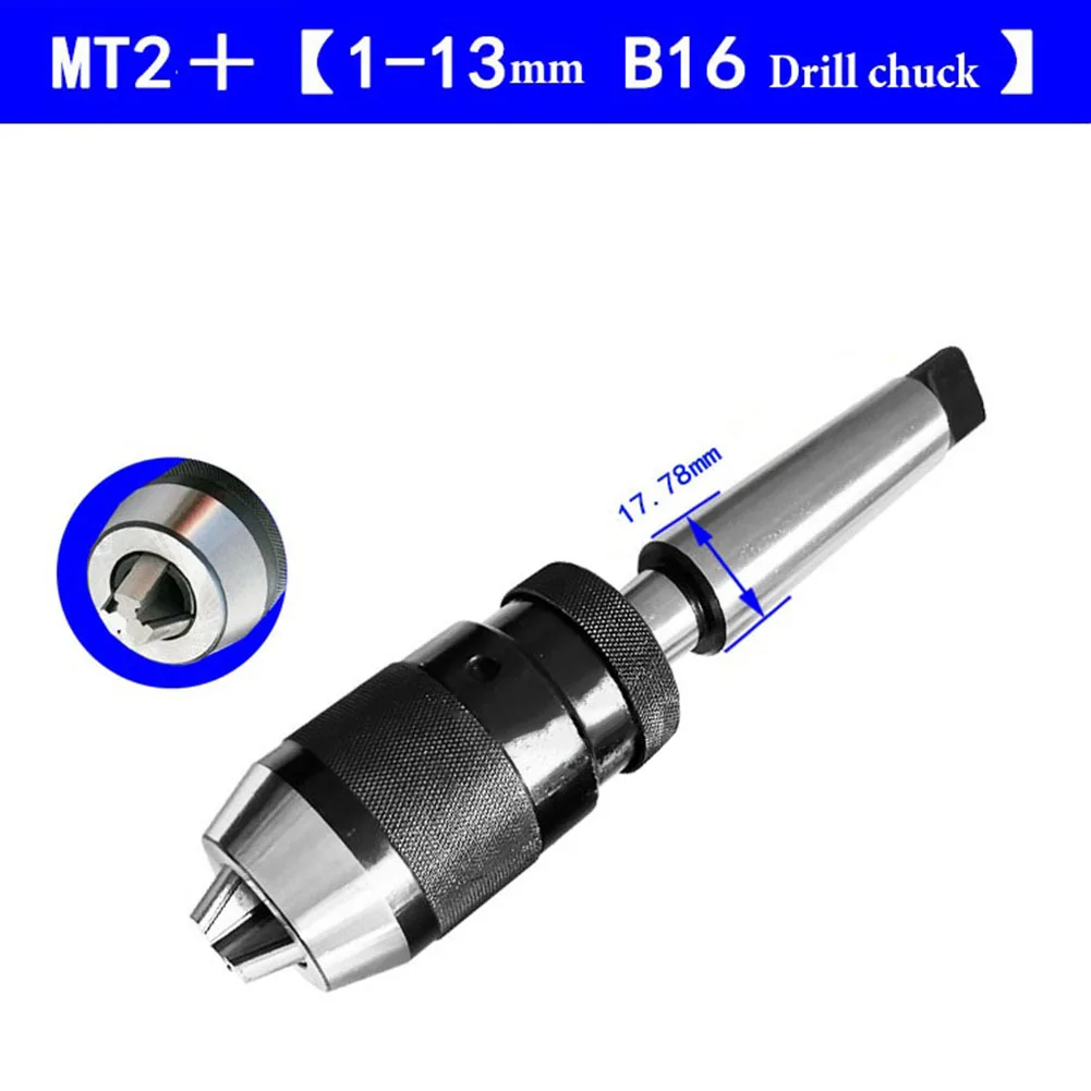 MT2 Shank B22 Self Tightening Drill Chuck For Morse Milling Machine Drilling Tool Keyless Jaw Holder Power Bit