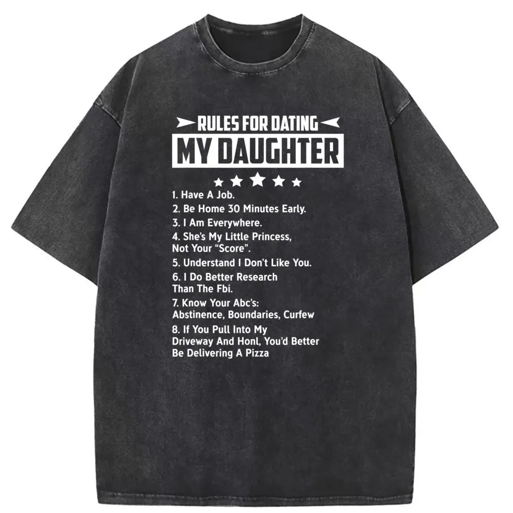 Rules For Dating My Daughter T Shirt Party Sweatshirts Young Long Sleeve Lovers Day 3D Style New Tee Shirt Vintage