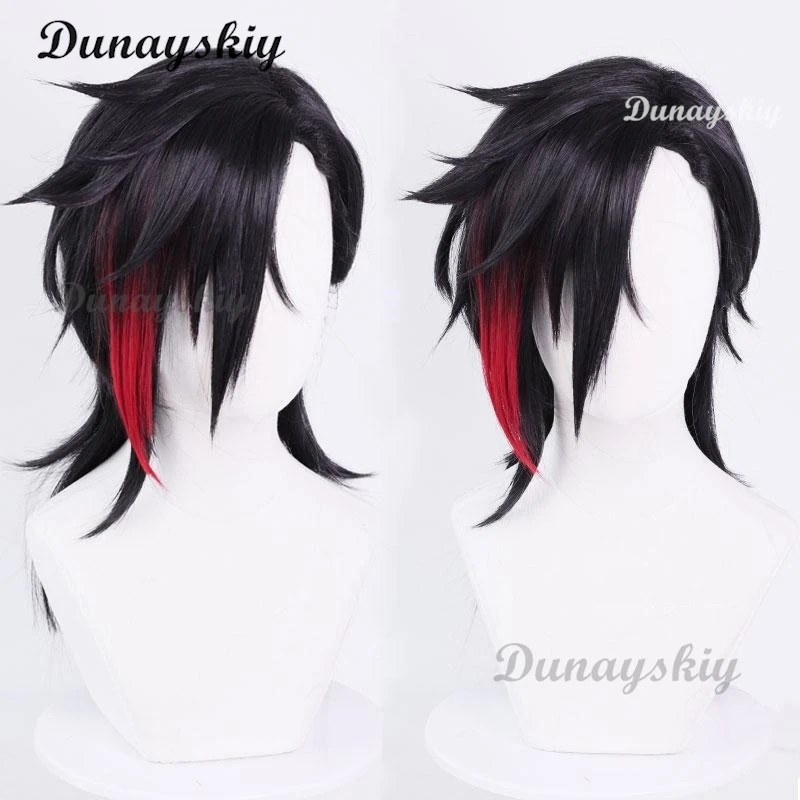 Game LOL Arcane Season 2 Vi Cosplay Wig Vi 30cm Black Short Hair for Men Halloween Carnival Party Role Play Wigs Customized