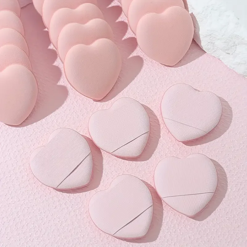 20 piezas de esponja para polvo de dedo en forma de corazón, herramienta de maquillaje sin látex, cojín de aire para dedo, juego de esponjas para polvo, esponja para maquillaje,