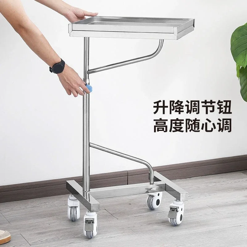 Single bar double arm liftable instrument tray dental treatment tray surgery over bed instrument cart