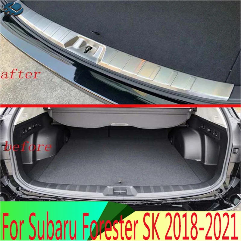 For Subaru Forester SK 2018-2021 Decorate Accessories Rear Trunk Scuff Plate Door Sill Cover Molding Garnish