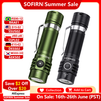 Sofirn SC18 1800lm EDC Flashlight USB C Rechargeable SST40 LED 18650 Torch TIR Optics Lens Lantern with Power indicator