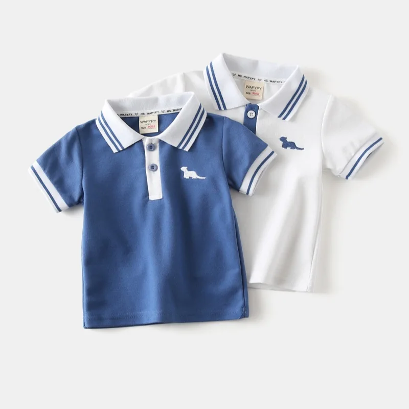 Cute Dinosaur Toddler Boys Polo T-shirts Kids Tops Tees Summer Children's Clothes