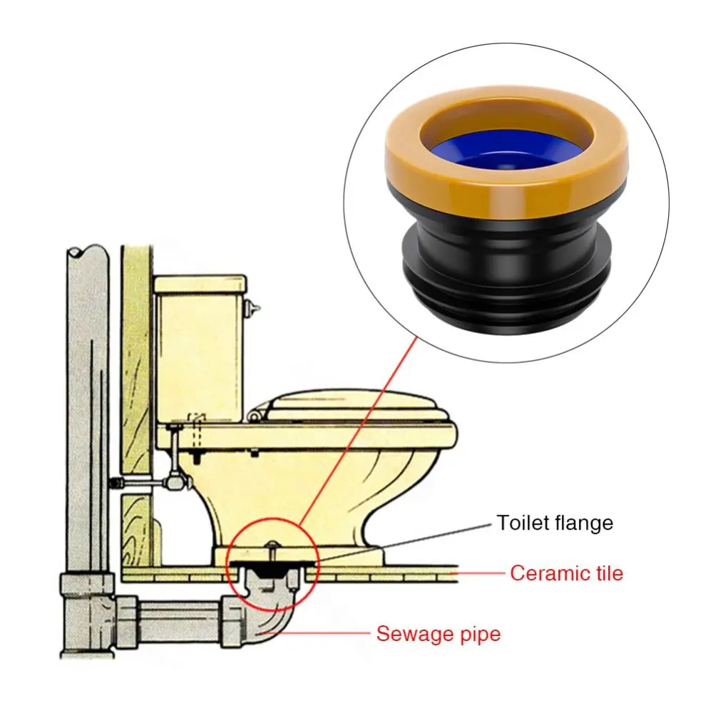 Toilet Bowl Flange Ring Practical Toilet Odor-resistant Drain Pipe Donut Sealing Ring Anti Leakage Toilet Repairing Parts