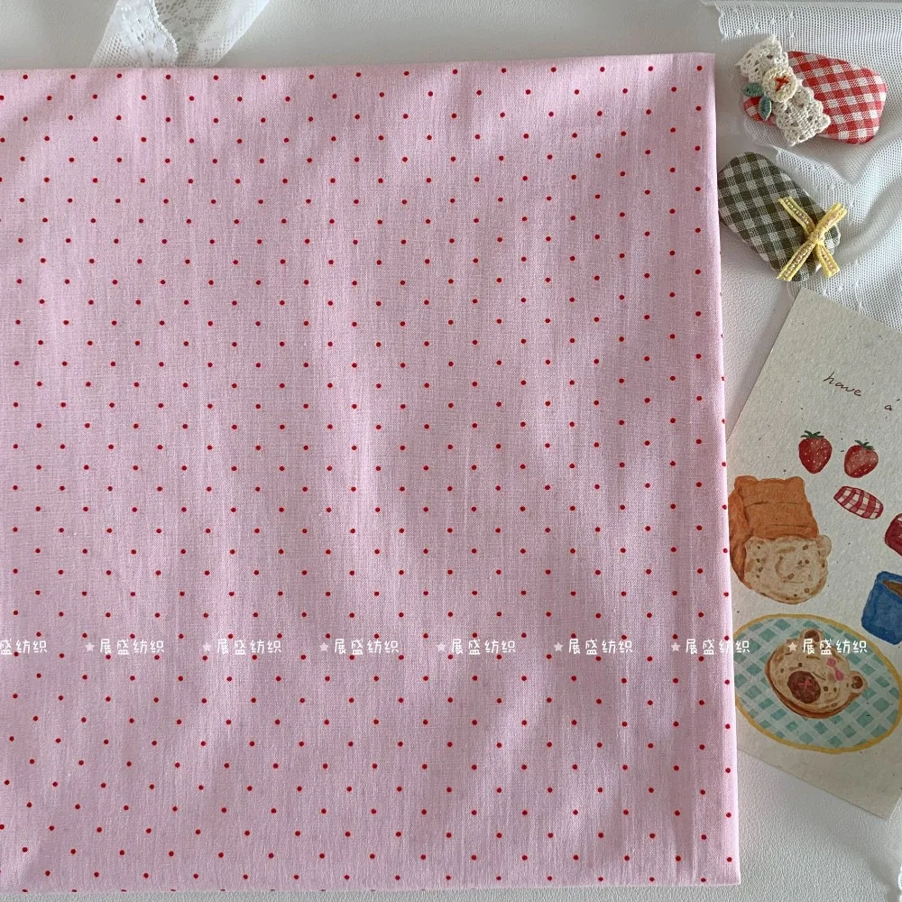 145x50cm 40s Pure Cotton Fabric Red Floral Check Dots Stars for DIY Kids Clothes Bags Doll Dresses Sewing Cloth