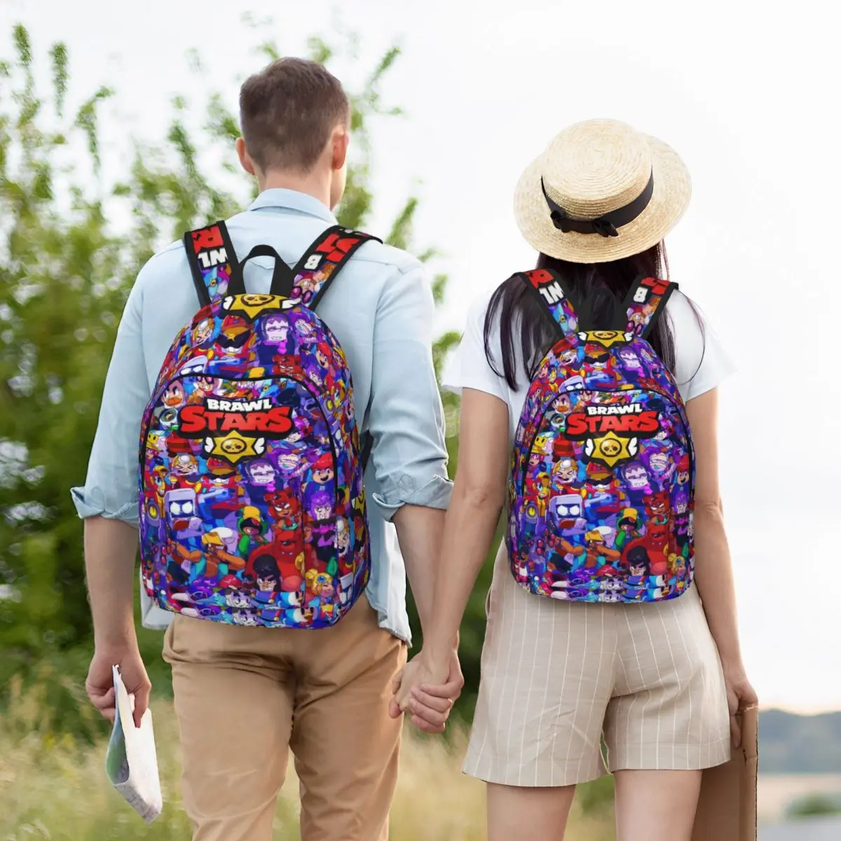 Mochila brawled para homens e mulheres, ensino médio, mochila de negócios, laptop, computador, sacos de lona, presente, moda