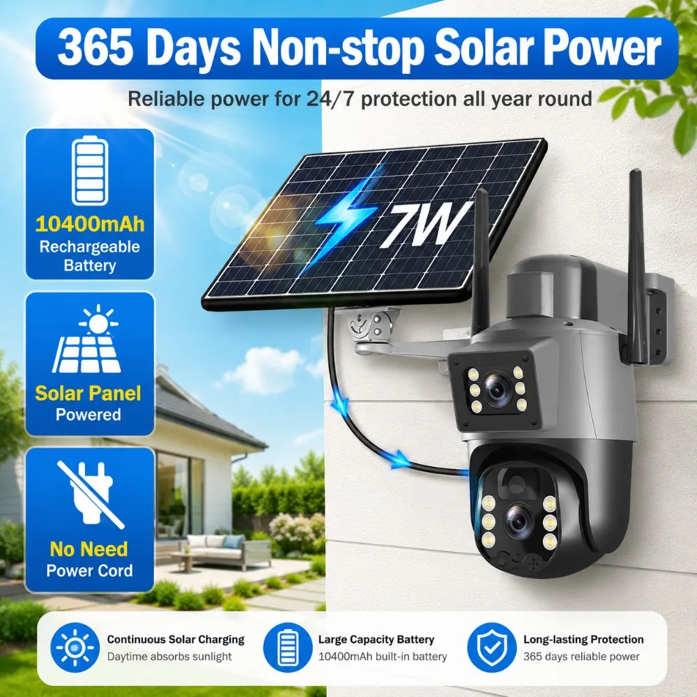 SUNTEKCAM DLC20T 4G PTZ Camera Dual 4MP Lens Solar Powered IP65 Night Vision