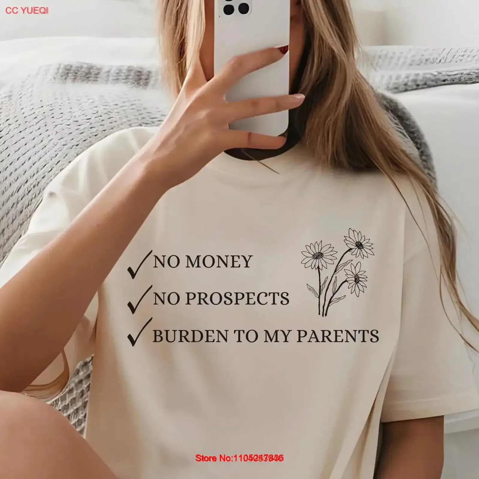 Camiseta divertida inspirada en Orgullo y prejuicio, sin perspectivas de ganar dinero, carga sobre mis padres por mi amante, gráfico vintage lavado unisex