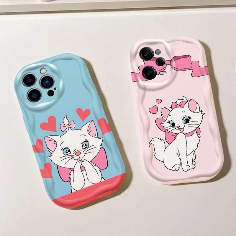 Disney Marie Cat For Xiaomi Redmi Note 13 12S 12 11S 11 10 9 8 10A 9T 9C A2 A1 Pro Plus Max Wave Oil Phone Case Shockproof