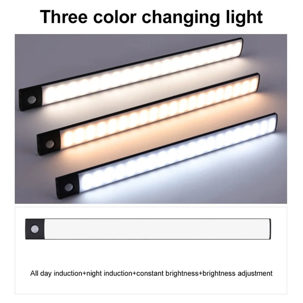 20/40CM LED Night Light Motion Sensor Wireless USB Cabinet Night Light Kitchen Closet Wardrobe Lamp Rechargeable Led Light