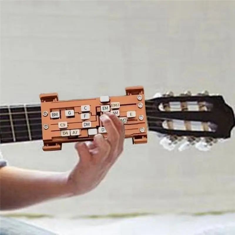 -[Cilae-17R] 2Pcs Brown Guitar Assistant Tool For Beginners - Automatic Chord Maker For Folk Guitar
