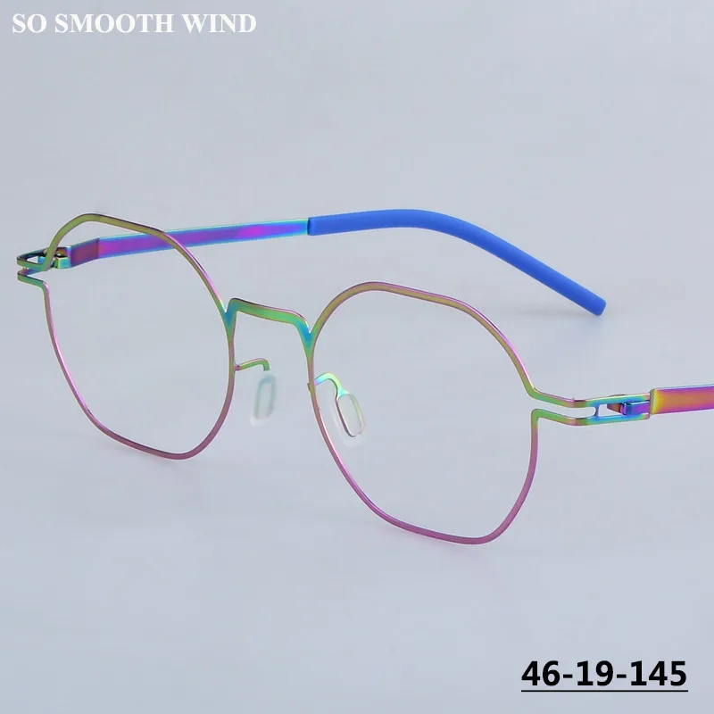 

Многоугольная квадратная оправа для очков унисекс, маленькие модные дизайнерские очки, ультралегкие безвинтовые цветные оправы