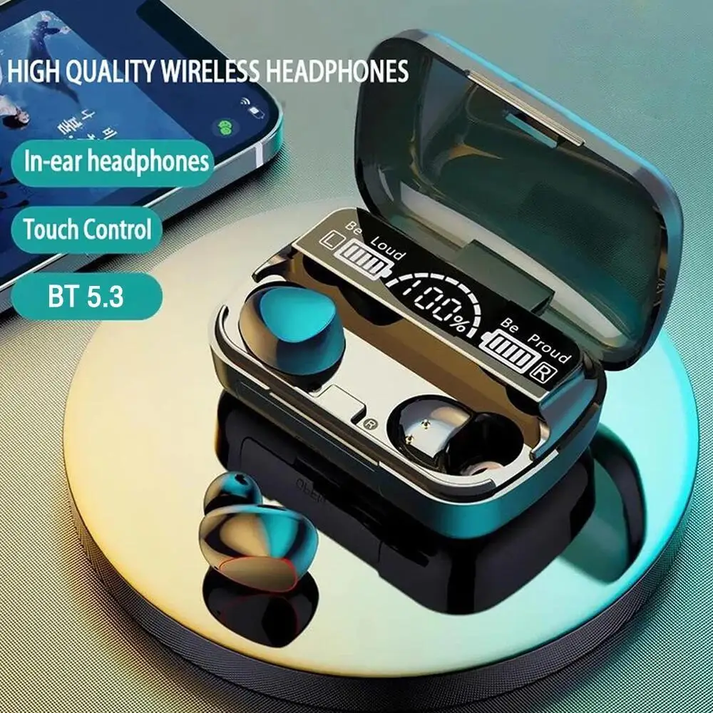 

HIFI Stereo Bluetooth Wireless In-ear Headphones Noise Cancelling Waterproof Headsets Can charge phone For Sport Music Game