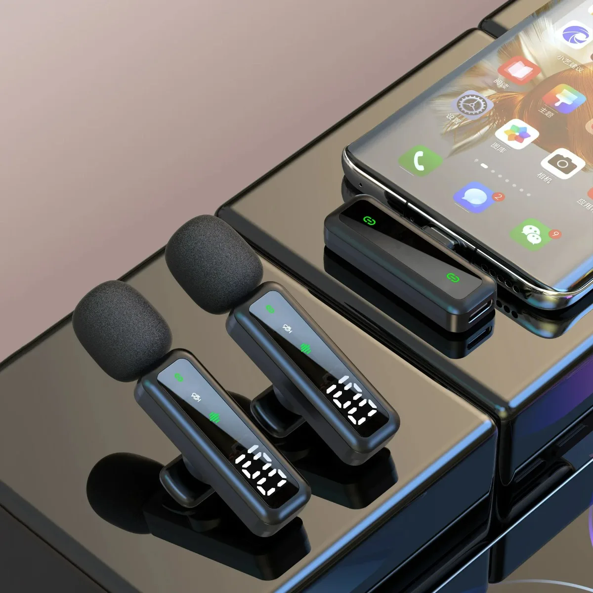 

Wireless Lapel Microphone for Smartphone IPhone Android Computer Noise Cancel Condenser Lavalier Mic for Recording Live TK YTB