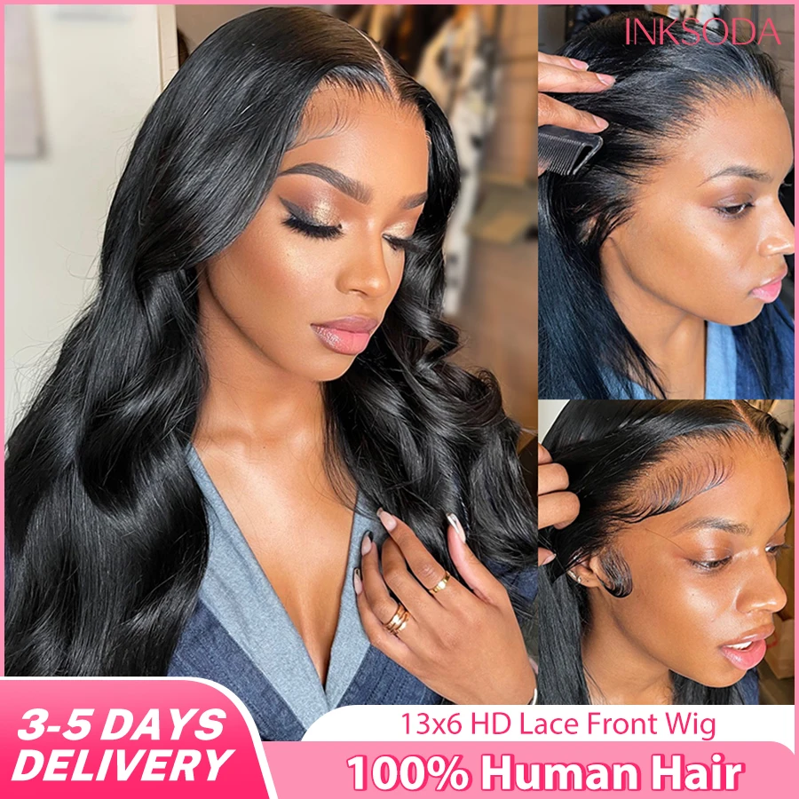 

40 Inch Body Wave 13x6 HD Lace Frontal Wig Human Hair Brazilian Pre Plucked Lace For Women 13x4 Lace Front Wigs 220 Density