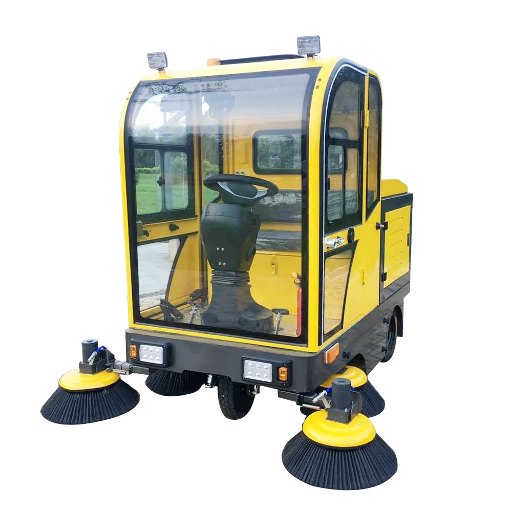 YG Customized Full Closed Electric Big Street Sweeper Car Ride On Floor Sweeper Artificial Turf Cleaning Machine Floor Sweeper