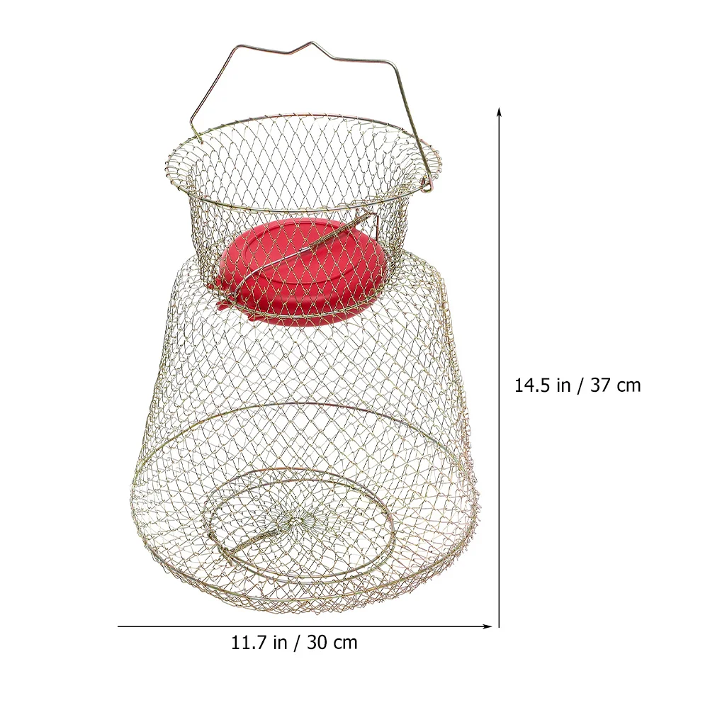 Fishing Lure Cage Crab Basket Shrimp Steel Wire Metal Guard Bait Net for Fishnets