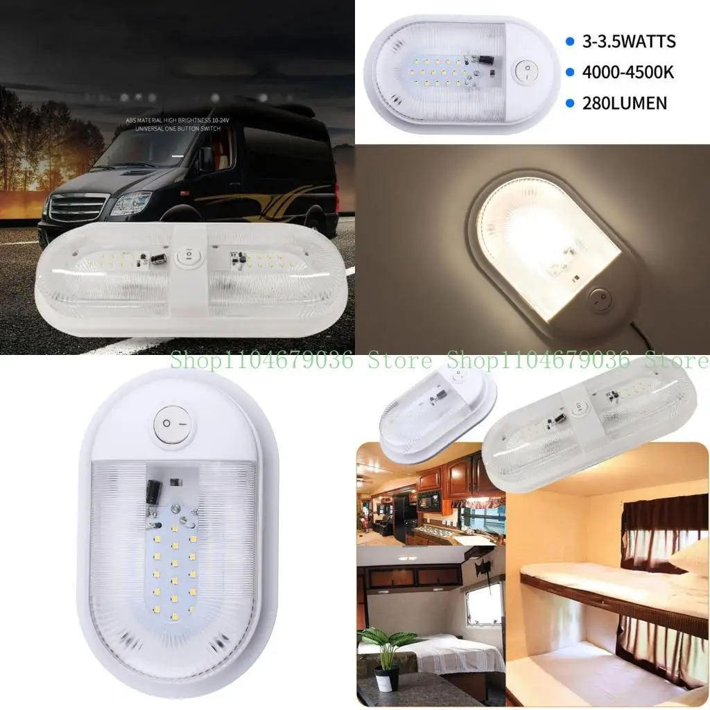 

652F 10-24V Универсальная потолочная лампа с выключателем светодиодное освещение RV Яхта Оборудование для освещения RV