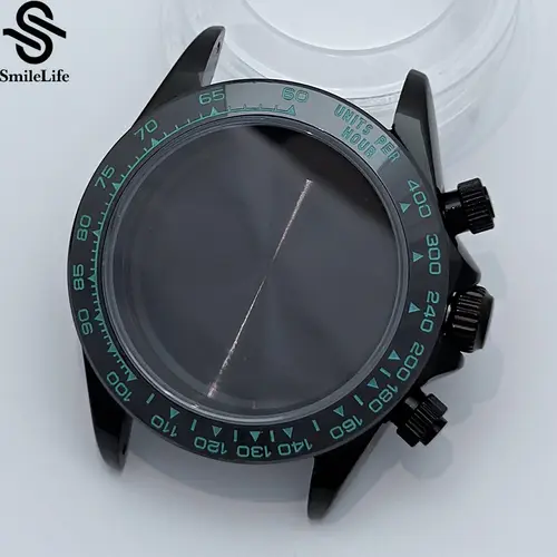 SmileLife 39mm VK63 Silver/Black/Gold Watch Case Sapphire Glass Ceramic/Steel Bezel Fit VK63 Quartz Movement Watch Accessories - Image 12